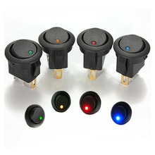 New 5pcs 16A 12V LED Dot Light Car Boat Round Rocker ON/OFF SPST Switch Blue /red /green /yellow Free Shipping&Wholesales