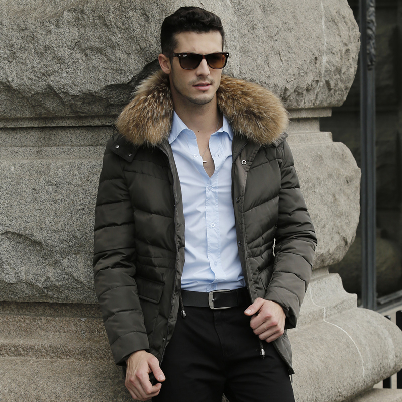 2015 Brand Winter Jackets Mens Fashion Solid Thick Warm Winter Coat Men Slim Parka Single Breasted