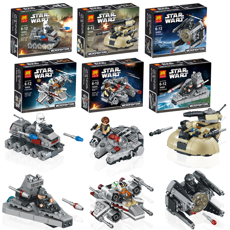 6pcs set 78085 Star Wars warships spaceship clone wars star wars troopers ships Building Blocks Compatible