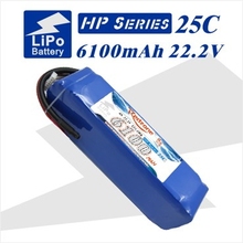 2pcs Redzone lipo battery 25C 6100mAh 22.2V 6s 1p for rc helicopter quadcopter