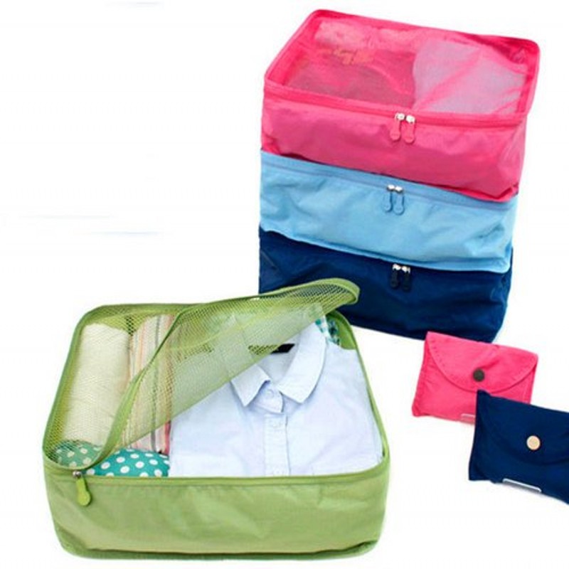 Foldable Portable Nylon Mesh Underwear Cosmetics Storage Bags For