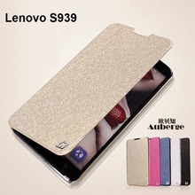 Lenovo s939 case,Auberge brand luxury flip leather back cover case for Lenovo s939 + screen protector+retail package