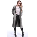 2016 autumn new European and American temperament long section of cultivating long sleeved suede coat ladies