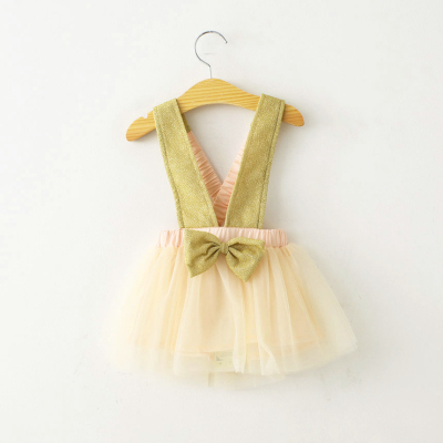 Little Girls Vest Dress Party Dress Lace Bow Tutu Dresses for Children Girls 3-6Y 0402