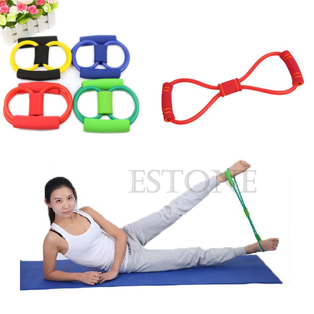 Resistance Training Bands Rope Tube Workout Exercise for Yoga 8 Type Fashion Body Fitness 1NKF WF32