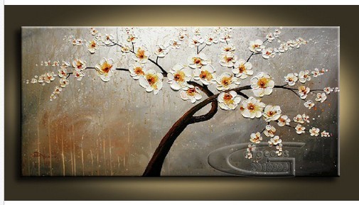 High Quality Huge Flowers Knife Oil Painting For Living room Hand Painted Paintings On Canvas Wall Art Decor Picture F-106