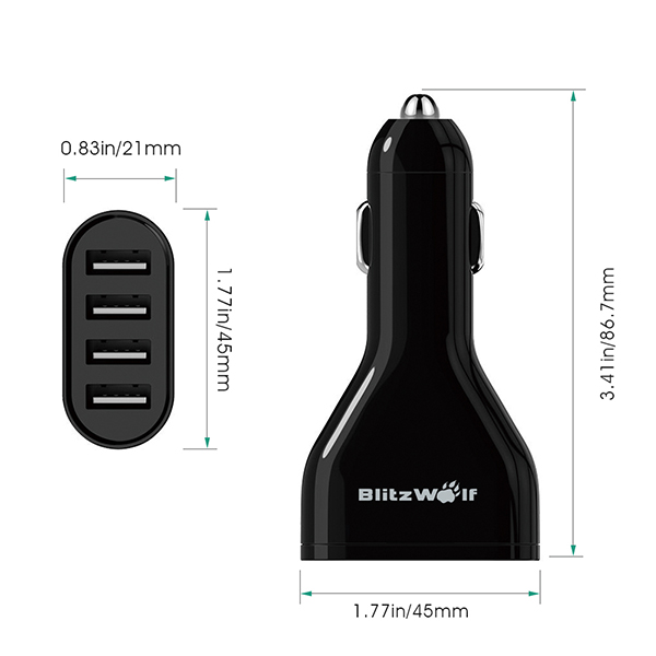 Blitzwolf 9.6A 48     4 () USB   3 S   Iphone  Ipad  Samsung Galaxy / Nexus  