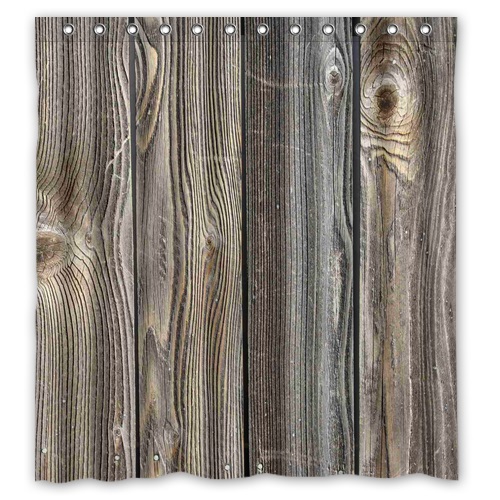 Newest Design Polyester Bath Curtain Printed Vintage Rustic Old Barn Wood Shower Curtain Bathroom Decor 66