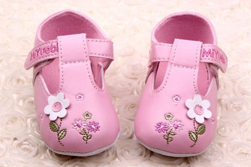 Pretty Pink Flower Kids Leather Shoes Baby Girl Sapato Bebe Menina Baby Moccasins Scarpe Neonata Baby Girl First Walkers Shoes