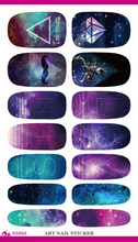 2015 New Water Transfer Foil Nails Art Sticker Mystery Galaxies Design Manicure Decor Decals Fashion Nail Wraps Foil Sticker