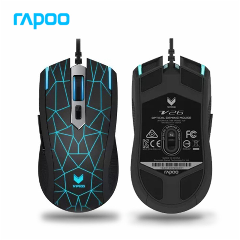 original rapoo v26 usb wired gaming mouse 3000 dpi 5 buttons multi color led optical mice for original rapoo v26 usb wired gaming mouse 3000 dpi 5 buttons multi color led optical mice for