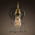 Black Metal Skeleton Shade Loft Industrial Vintage Edison Wall Light Lamp For Home Wall Sconce Free