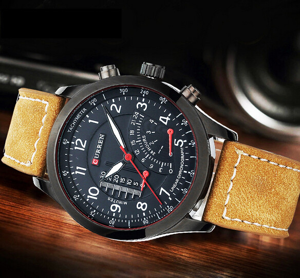 CURREN-8152-Men-Casual-Sports-Watches-Fashion-Quartz-Watch-Men-Leather-Strap-Military-Watches-Men-Waterproof