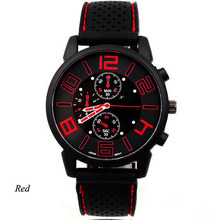 2015 New Stylish Men s Casual Colors Quartz Analog Rubber Silicone Band Stainless Steel Sports Wrist