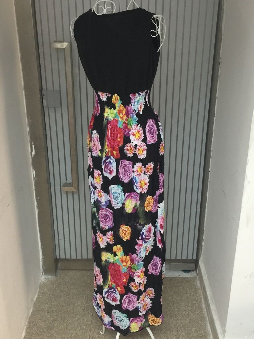 Women Maxi Dress Summer Dress 2015 Deep V-neck Sleeveless Floral Printed Dress Princess Dresses robe longue femme (13)
