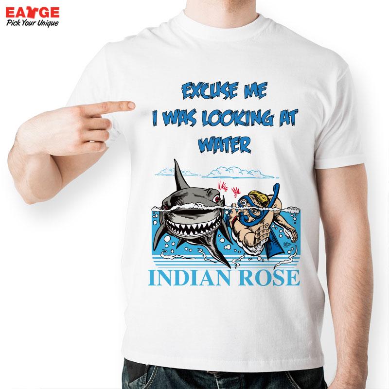 EATGE Indian Rose Water Diver Swimmer Fashion Cool T shirt Funny Design T Shirt Creative