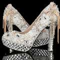 Women s Luxurious Rhinestone Wedding Shoes Pumps High heel Bridal Shoes Beautiful Lady Dress Shoes