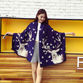 Fashion Christmas Elk Solid Color Cashmere Shawls And Scarves Women Luxury Brand Ultra Long Cape Dual