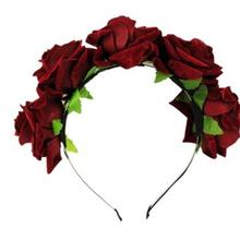 Rose Floral Flower Garland Crown Headband Hair Band Bridal Festival Holiday Headwear