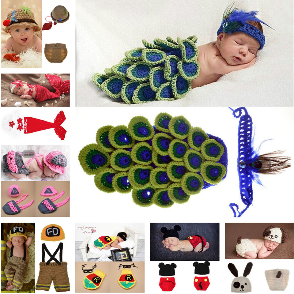 New Arrival Crochet Baby Newborn Photo Props Knitted Infant Baby Photography Costume Crochet Baby Hsts 1pc MZS-15028