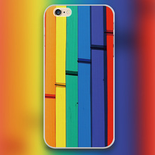 Colours of the Rainbow Design black skin case cover cell mobile phone cases for Apple iphone 4 4s 5 5c 5s 6 6s 6plus hard shell