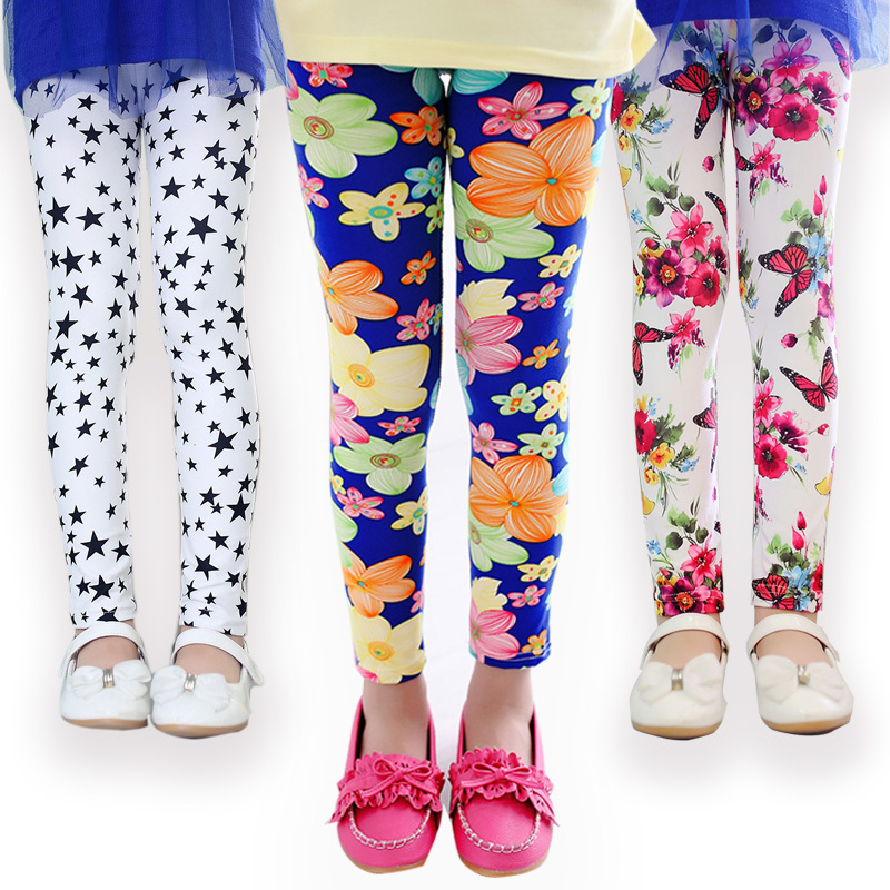 Summer style 2 13Y Baby Kids Leggings Children s Clothing Girl Pants Printing Flower Girls Leggings