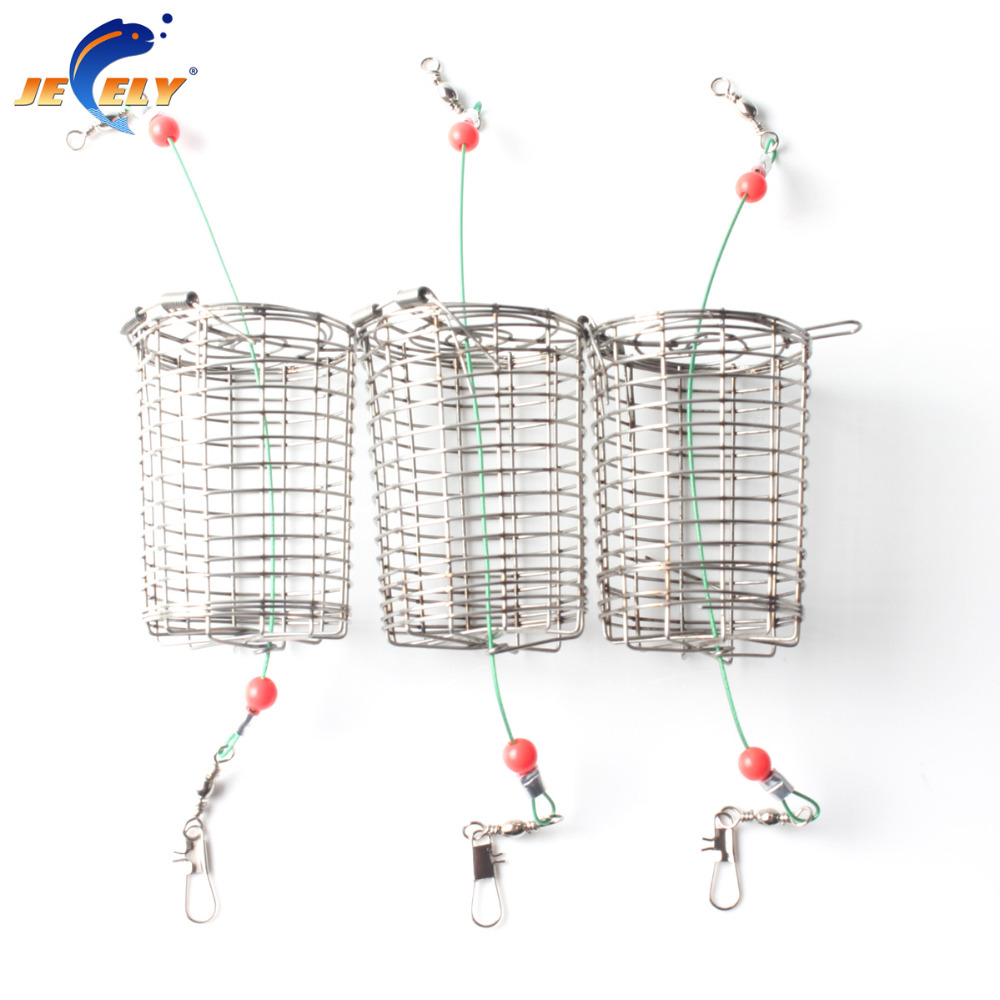 Buy 5PCS/lot Carp Fishing Cage Feeder Fishing Bait Cage with barrel swivel