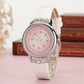 Kezzi Girls Kids Children Watches Rhinestone Flower Leather strap Wristwatches Student Cartoon Quartz Watch k1410 montre
