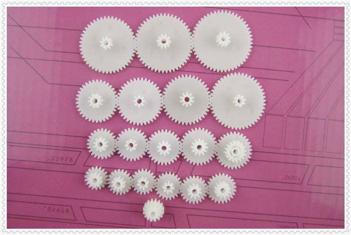 Description Picture 2 of item19pcs/lot General Plastic Gear Set Double Deck Deceleration DIY Transmission Toy Car Parts