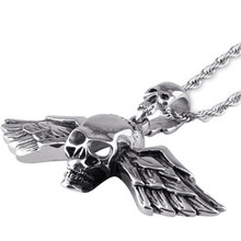 MN200 Stainless Steel Jewlery Men Gift Jewelry Necklace Skull Skeleton Necklace Pendant Fahion modern wholesale