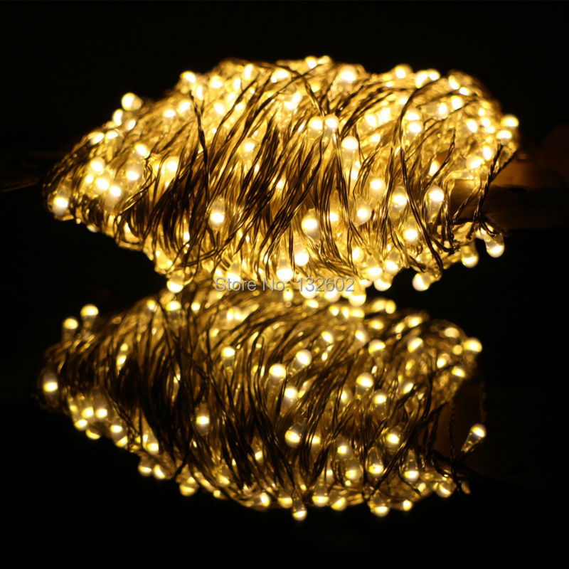 50m 500 Leds Silver Wire Warm White LED String Light Starry Lights Christmas Tree Fairy Lights ...