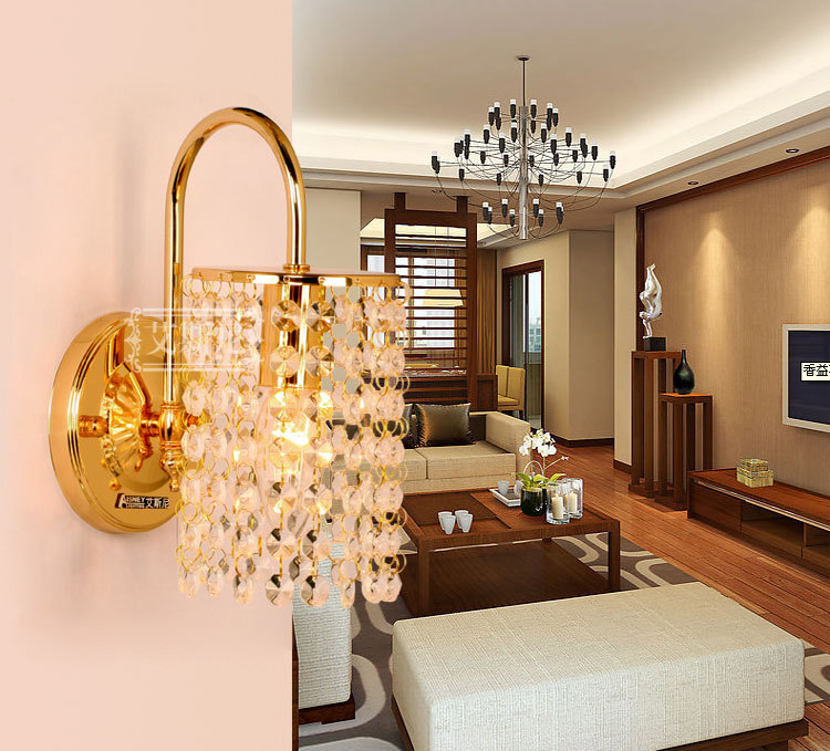 Modern brief crystal wall lamp led bedside lamp wall lights .