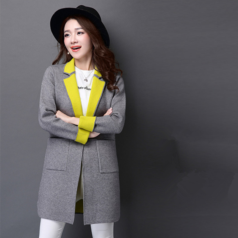 2015 Korean Autumn&Winter Turn-down Collar Long Slim Women Jacket Fall Double Coat Women Wool Coats GD40