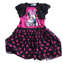 original brand,8pieces/lot 1-5 baby girls minnie mouse dress,Minnie dots dress,short-sleeved cute dress for summer