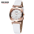 READ 2016 Quartz Brand Lady Watches Women Luxury Rose Gold Antique round Leather Dress Wrist watch