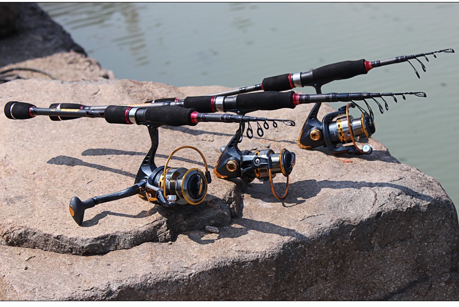 Telescopic Surf Fishing Rod with 13BB Spinning Fishing Reel Combos