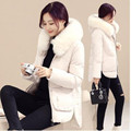 Freeshipping New Autumn Winter Women Coats Fashion Plus size Loose Big Fur Collar Thick Down Cotton