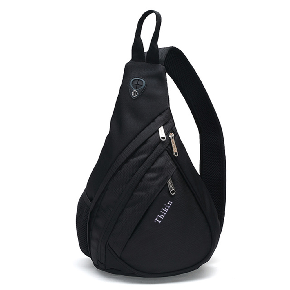 Men Black Nylon Chest Bag Outdoor Sport Crossbody Bag Muntifunctional Chest Pack Bag Portable Fishing Sling Bag for Women