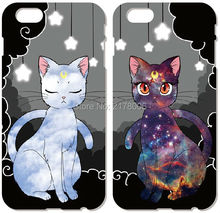 Sailor Moon Luna and Artemis Cell Phone Case Plastic Hard Cover For iphone 4 4S 5 5S SE 5C 6 6S Plus For iPod Touch 4 5 6 Cases