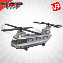 High simulation Military double propellersHeavy duty transport helicopter building block model compatible legoes city for boys