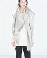 Hot Sale Brand New Arrival Exquisite Snow White Thicken Stripe Scarf For Women Brand Pashmina Warm