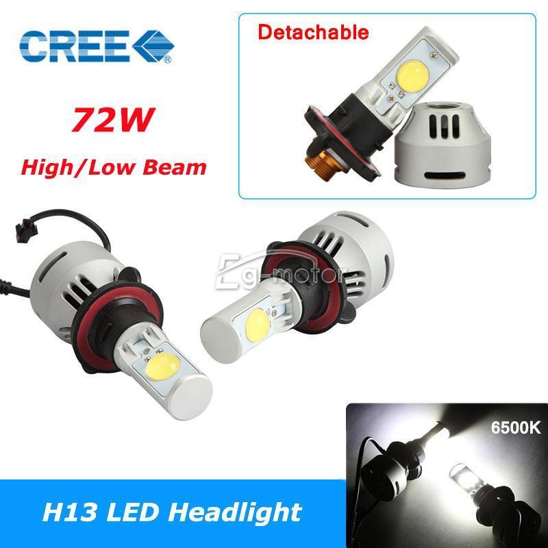 2pcs H13 36W CREE MTG2 Auto LED Headlight Head Lamp Bulbs Kit 3200LM/2600LM