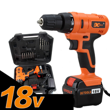 18 v alta potencia industrial taladro inalámbrico, herramienta de perforación eléctrica for perforación / screwing + LED + dos rango de velocidad + High torque