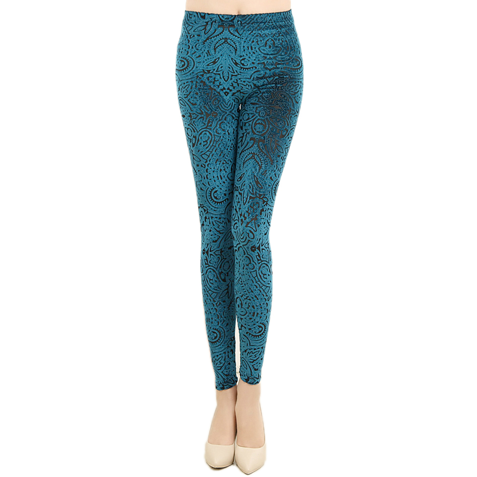 Fashion Hollow Lace Flower Velvet Women Leggings Excellent