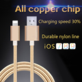 Free shipping DHL 50pcs lot USB Data Charger Cable Nylon Braided Wire Metal Plug Micro Cable