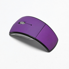 Mini USB 2.4Ghz Snap-in Transceiver Optical Foldable Folding Arc Wireless Mouse for PC Laptop Computer purple and black,white