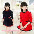 2016 new girls fashion sweet children girl brand dress for age 3 14 kids girl winter