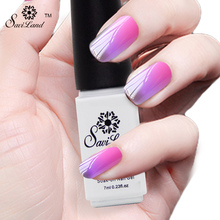 Saviland 1pcs Thermal Color Changing Nail Polish Long Lasting Soak Off Mood Change Nail Art Manicure Gel Nail Polish