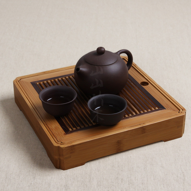 21cm*21cm*4.5cm chinese kung fu tea tray natural b...
