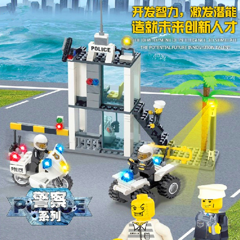 2015 NEW High Quality Police Station Building Blocks Compatible With LEGO Police Bricks Toy For Christmas Gift Boy's Gift